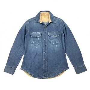 AG Adriano Goldschmied Mens‎ Denim Work Shirt Size M Blue Long Sleeve